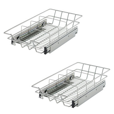 Tiroir TRINTY PRO EcoStorage en acier chromé dans un tiroir coulissant (paquet de 2)