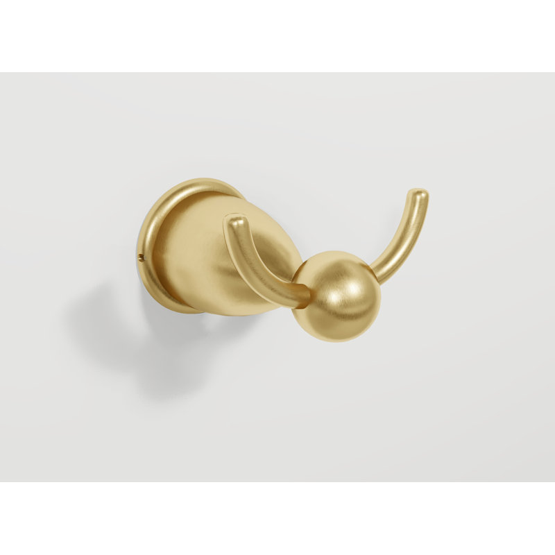 Marco Wall Mounted Double Towel and Coat Hook in Gold – Durable Polycarbonate Design