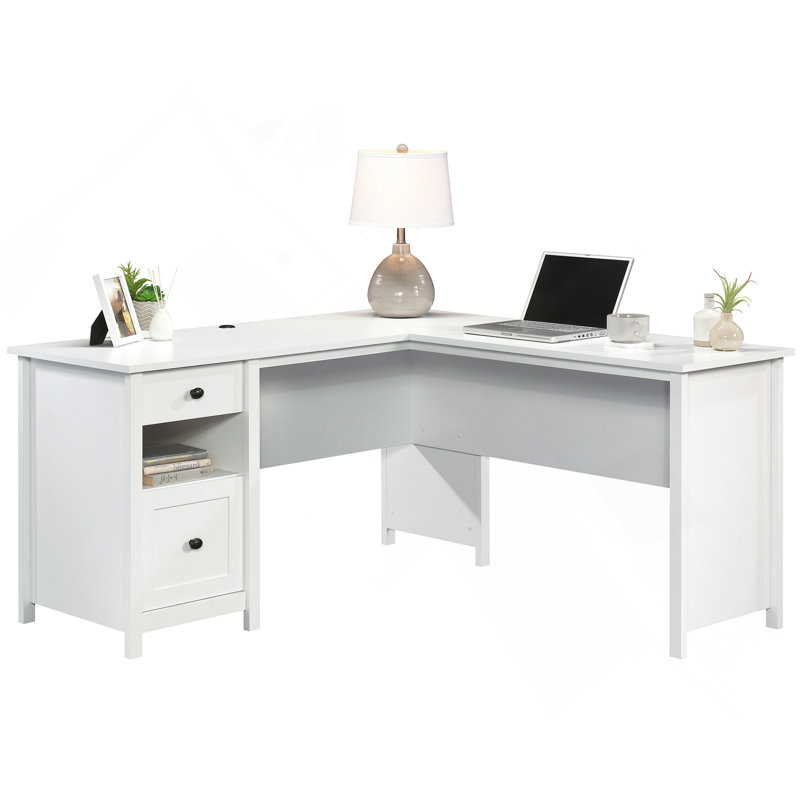 L-Shaped Desk, Finish, White