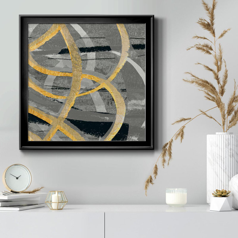 «Gray Dance II», art textuel sur toile, Noir, H 26,5 po x l 26,5 po x P 1,5 po
