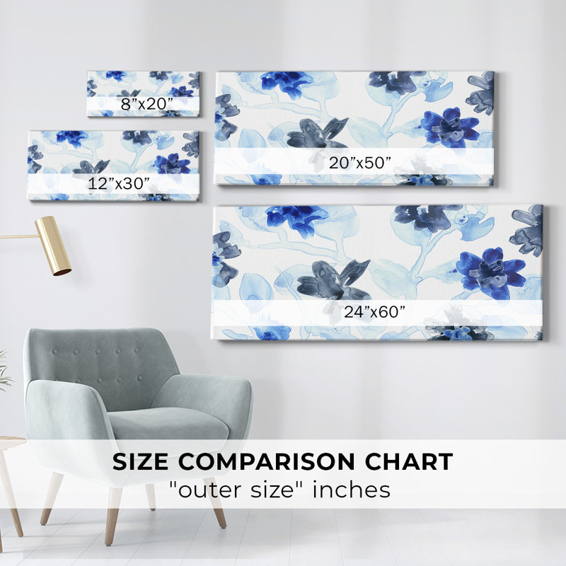 Toile tendue Blue Gossamer Garden, H 8 po x l 20 po x P 1,5 po