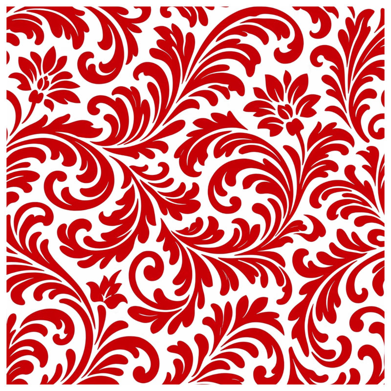 Tapis de bain damassé rouge, 24in W x 17in L