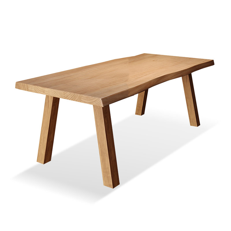 Table de salle à manger rectangulaire en bois massif brun, H 29,53 po x L 62,99 po x l 31,5 po