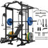 Cage électrique Mikolo, capacité de 1 500 lb, câble croisé, système d'attachement latéral et système à rangée basse pour le gymnase à domicile