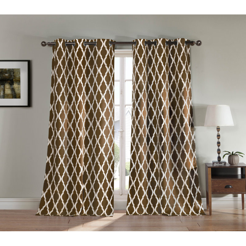 Domenico Blackout Curtain Pair, Chocolate, 38'' W x 84'' L