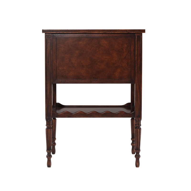 Brooksby Weathered Steel 2-Drawer Mahogany Nightstand