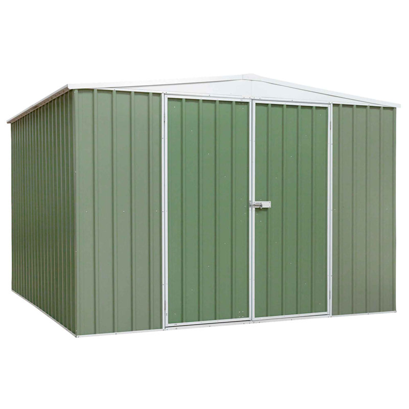 Asusena 10 ft. W x 10 ft. D Galvanised Steel Apex Tool Shed
