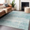 Tapis bleu sarcelle lavable à la machine Premium Gerardo