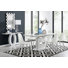 Areza High Gloss Extendable Dining Table Set with 6 Luxury Faux Leather Dining Chairs