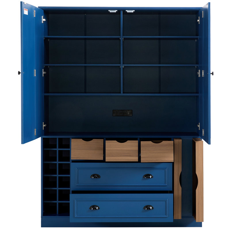 Grand garde-manger Farmhouse 71 po H, Bleu