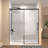 60" W × 72" H Single Sliding Shower Door,5Mm Fixed Glass And 6Mm Sliding Glass Frameless , Clear Tempered Glass, Stainless Steel Handle,Matte Black-128591919