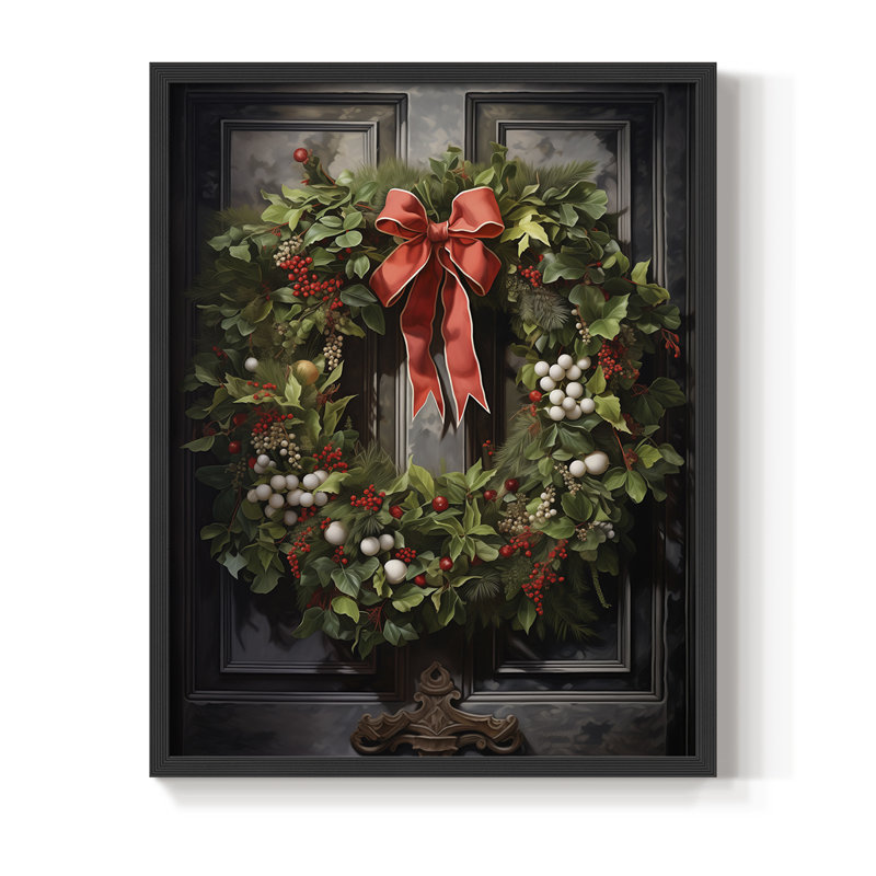 «Christmas Holiday Art DCLX», reproduction encadrée - bois massif, Noir, noir, noir, noir, H 15 po x l 12 po