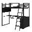 Metal Loft Bed With LED