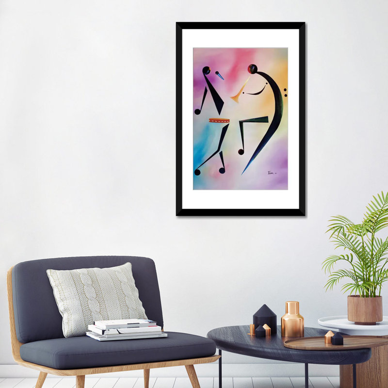 «Tambourine Jam», reproduction sur toile, H 24 po x l 16 po x P 1 po, Papier beaux-arts encadré noir, Blanc