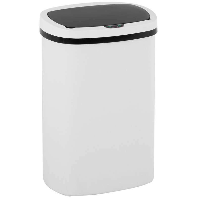 White Plastic Touchless 13-Gallon Kitchen Trash Can
