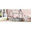 Lit simple, gris, clôture et porte - lit en bois de pin massif gris-130429140-130429141