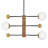 Auggie 3-Light Adjustable Multi-Tier Chandelier with Etched Opal Globe Shades