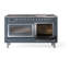 Cuisinière à double combustible ILVE Nostalgie II Series 60 po avec 9 brûleurs scellés et plaque de cuisson (gaz naturel, porte vitrée)-1686458127-1686458120