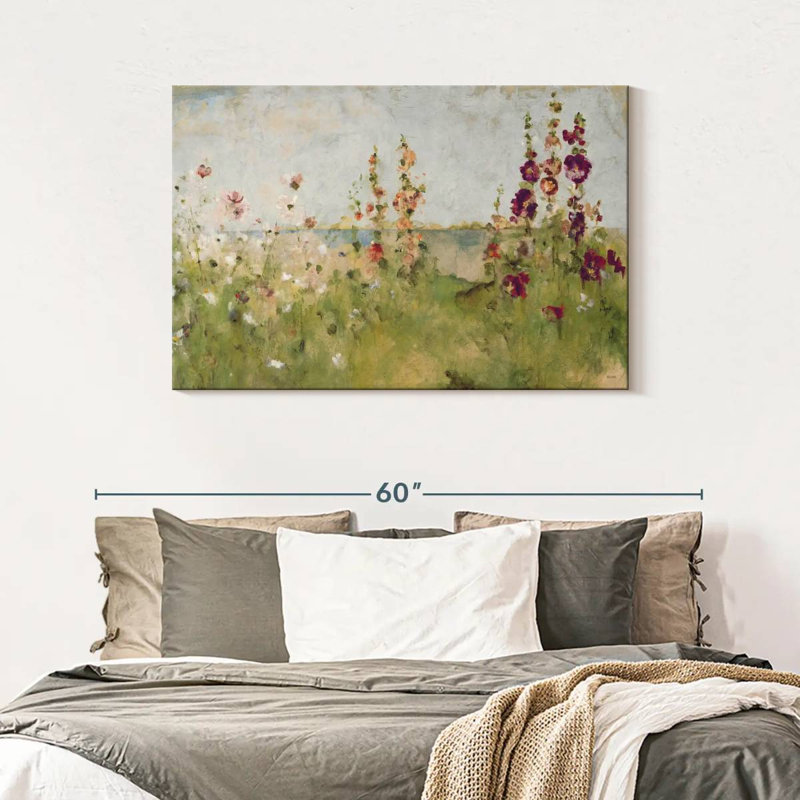 Alvord Hollyhocks By The Sea, H 30 po x l 45 po