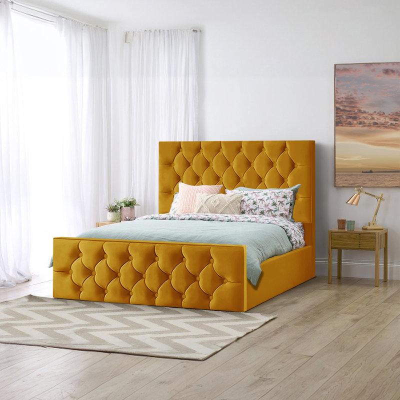 Daughtry Upholstered Ottoman Storage Bed, Turmeric, Double (4'6)
