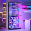 6-Tier Tempered Glass Display Cabinet with Motion Sensor RGB Lights, Lockable Tall Curio Cabinet-1371196136