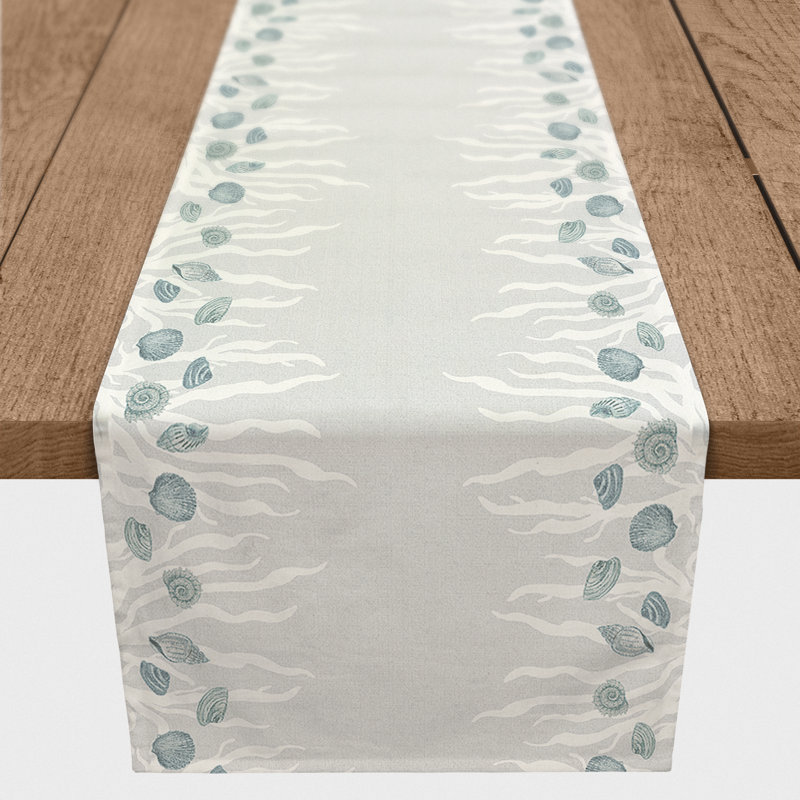 Chemin de table rectangulaire Mashpee, 72 po x 16 po, Bleu / blanc