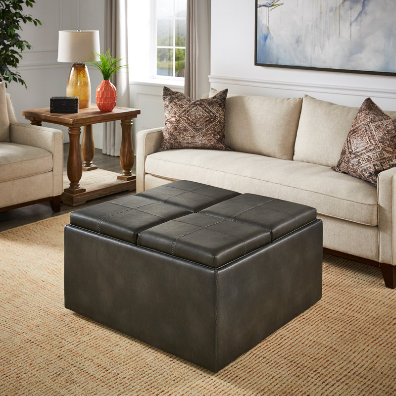 Bleona Faux Leather Ottoman