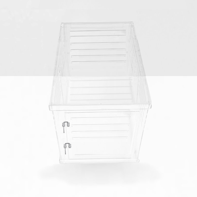 Large Clear View Pet Crate with Silver Latch, Charcoal