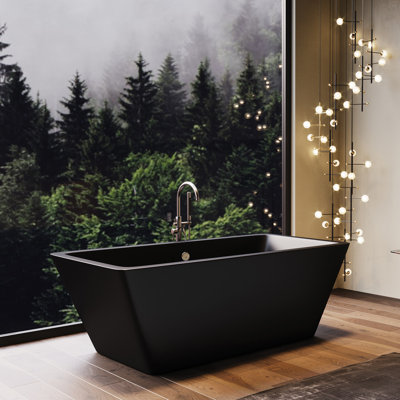 Mendocino NativeStone Concrete 66" x 34" Freestanding Soaking Bathtub