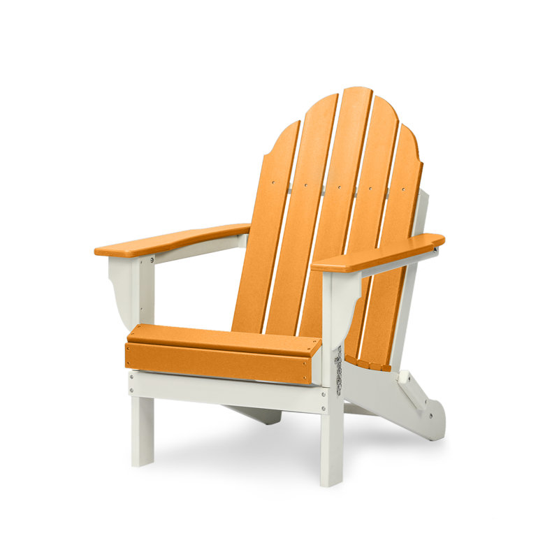 Rakesh HDPE Folding Adirondack Chair, Orange