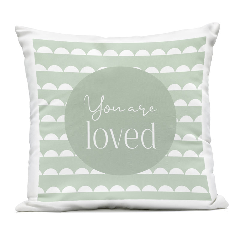 Coussin d'extérieur You Are Loved Affirmation, par Christine Simpson Art