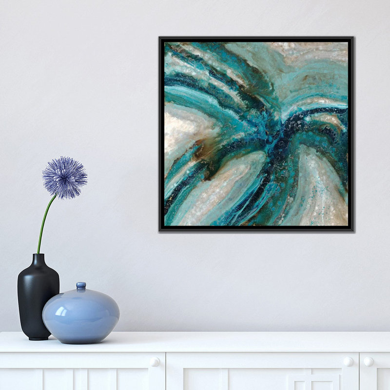 «Blossom in the Rain», reproduction d'art sur toile, H 18 po x l 18 po x P 1,5 po, Toile avec cadre noir