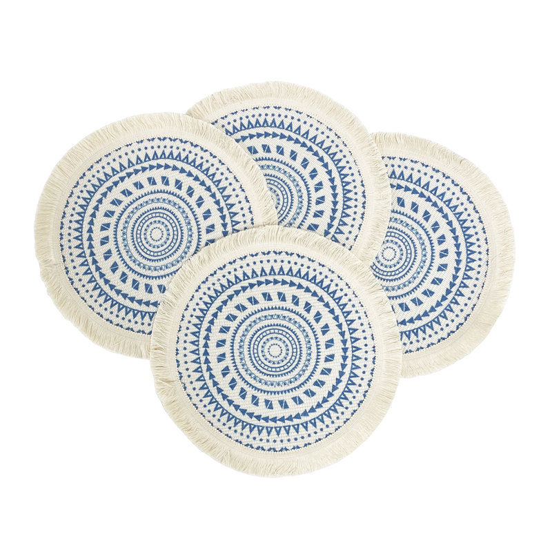 Napperon en coton 13 po Farhan, Bleu