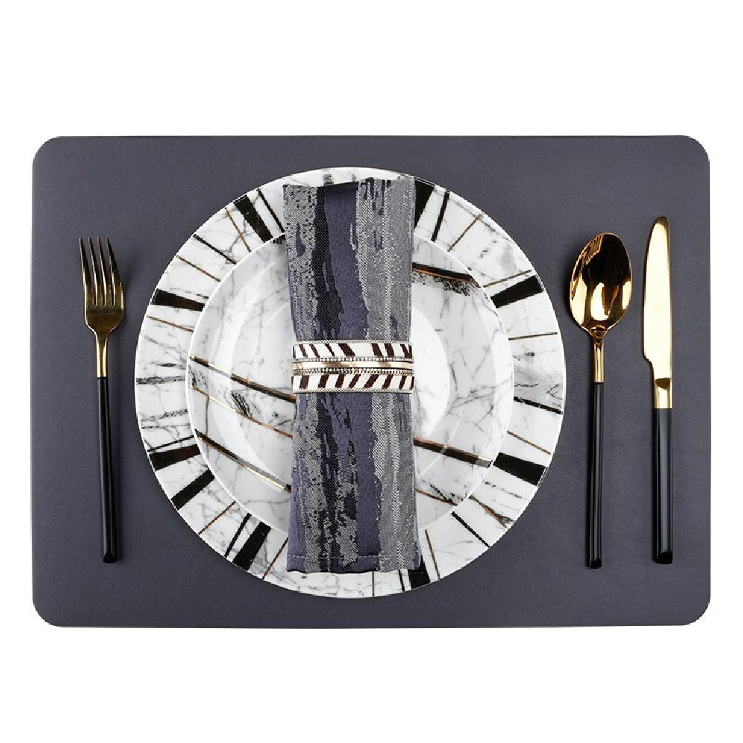 Crestone Leather/Faux Leather Round Placemat