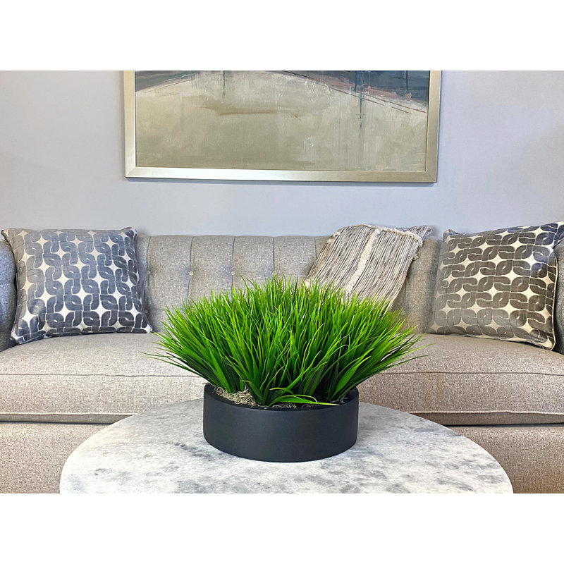 Grass Arrangement In A Round Fiberstone Planter