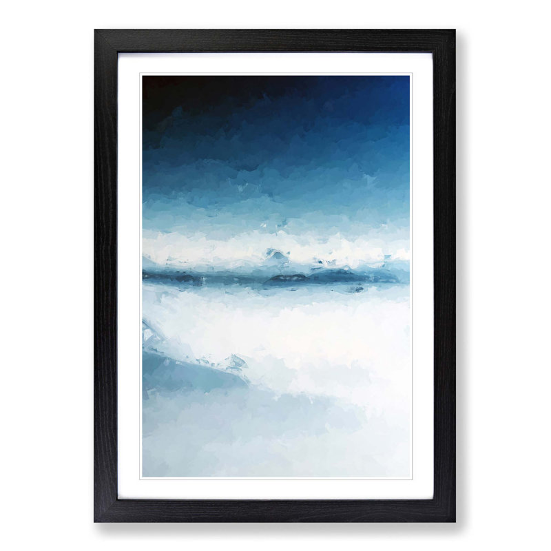 Blue Mountains in Italy in Abstract - Picture Frame Graphic Art Print, 87cm H x 62cm W x 2cm D, Black Framed