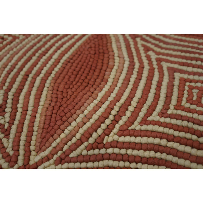 Hand Hooked Wool Geometric Area Rug