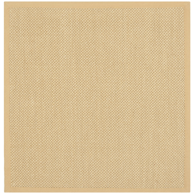 Auckland Handmade Jute/Sisal Maize/Wheat Area Rug, Square 1'6"