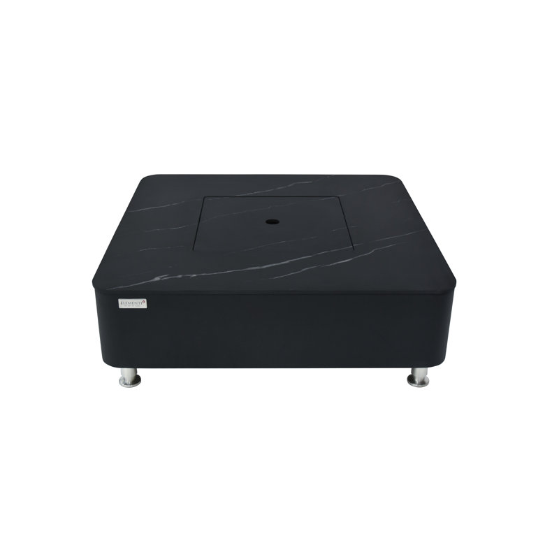 Square Stone Smokeless Outdoor Fireplace, Bulgaria Black, 36.6cm H x 106.9cm W x 106.9cm D, Propane