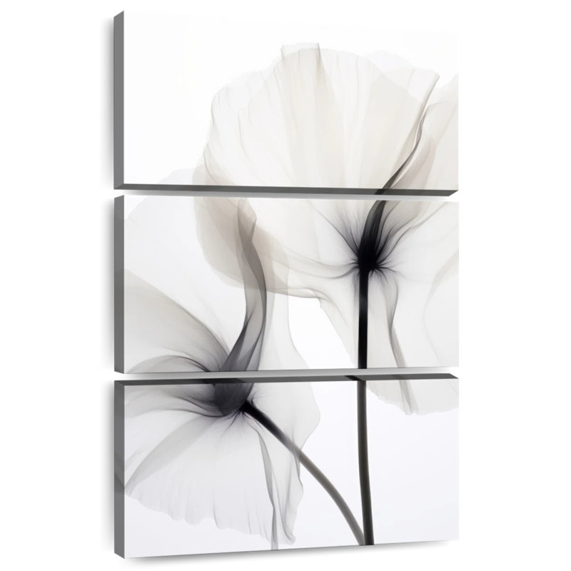 Harnek translucide fleurs de pavot blanches I, H 38 po x l 24 po