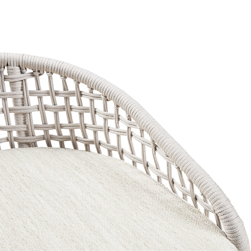 Tabouret de comptoir tissé: siège rembourré moderne avec dossier en corde