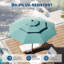 Parasol de marché rond à 3 niveaux de 10 pi avec parasol rond de marché avec manivelle et bouton-poussoir inclinable UV-2060118211
