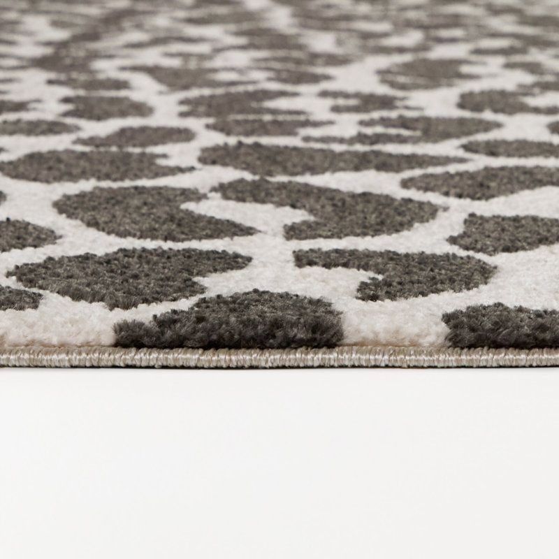 Tapis crème / noir à imprimé léopard Malaika, 7 pi 10 po x 10 pi