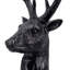 Décoration de tête de cerf à 8 points Darby, noir