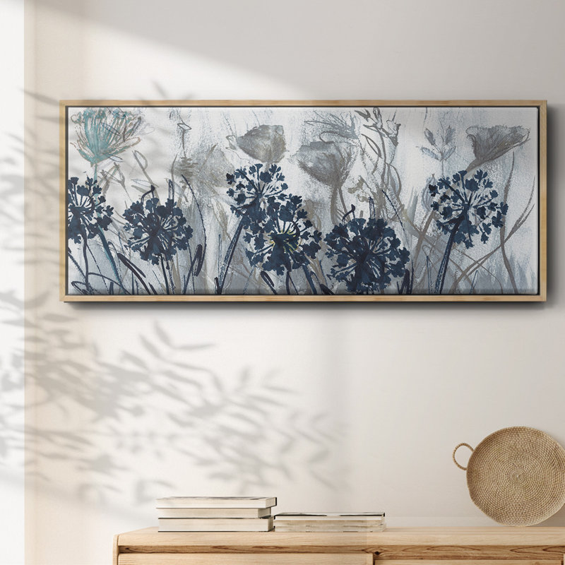 Indigo Field- Framed Canvas