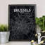 Brussels City Map - No Frame Print-1945904116