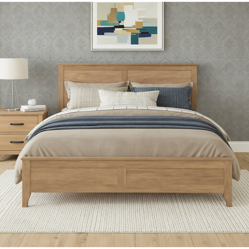 Platform Bed with Sturdy Wooden Slats, Full, Brown