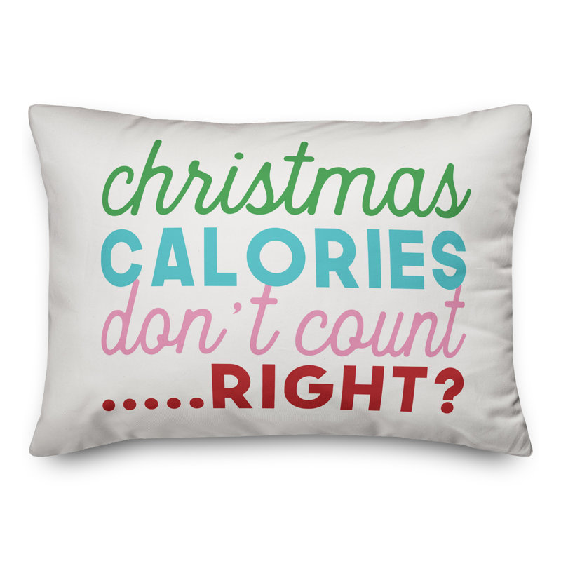  Coussin lombaire Christmas Calories Don't Count Right, Housse de coussin seulement - sans coussin