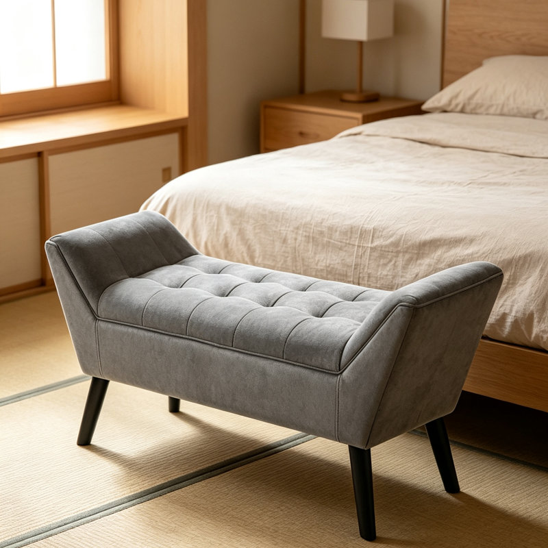 Velvet Upholstered Bench