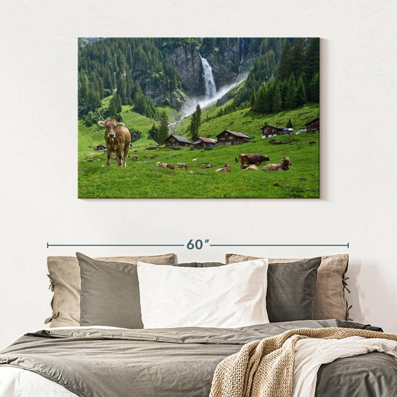 Alvord, Suisse, Highland Cows, H 32 po x l 48 po